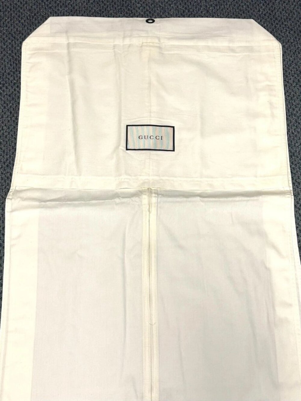 Gucci Off White Fabric Zippered Garment Bag